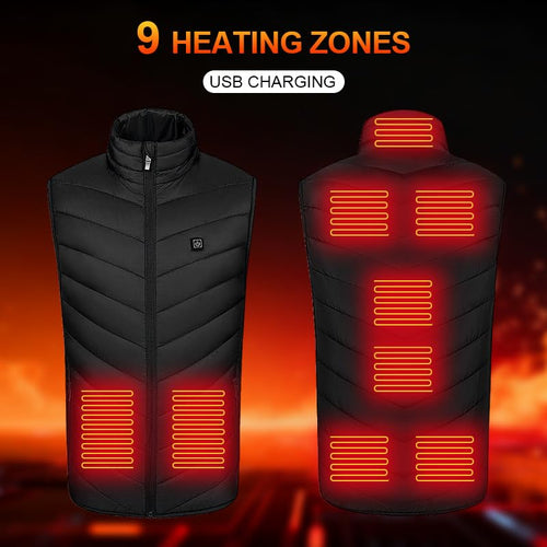 Corehance Heated Vest for Men Women with 9 Heating Zones , Heated Jackets for Winter