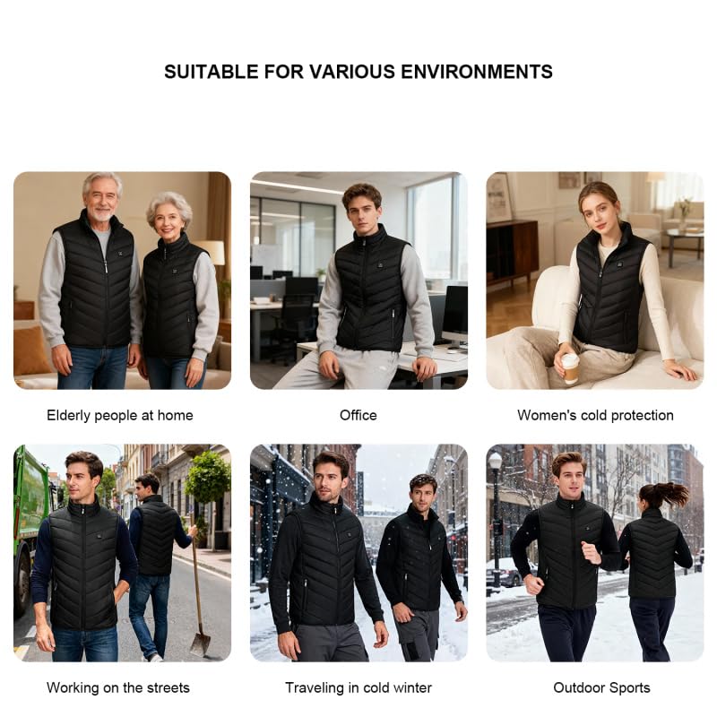 Corehance Heated Vest for Men Women with 9 Heating Zones , Heated Jackets for Winter